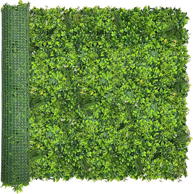 Artificial Plant Wall Roll: 60 X 120 in (50 sqft) UV-Anti Ivy Privacy Fence Screen Faux Greenery Panels Backdrop Boxwood Ivy Vine Leaf Hedge for Indoor Outdoor Green Decor