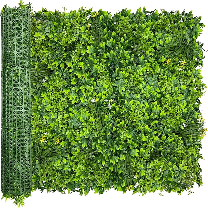 Artificial Plant Wall Roll: 40X120 in (33.5 sqft) UV-Anti Ivy Privacy Fence Screen Faux Greenery Panels Backdrop Boxwood Ivy Vine Leaf Hedge Fence for Indoor Outdoor Green Decor
