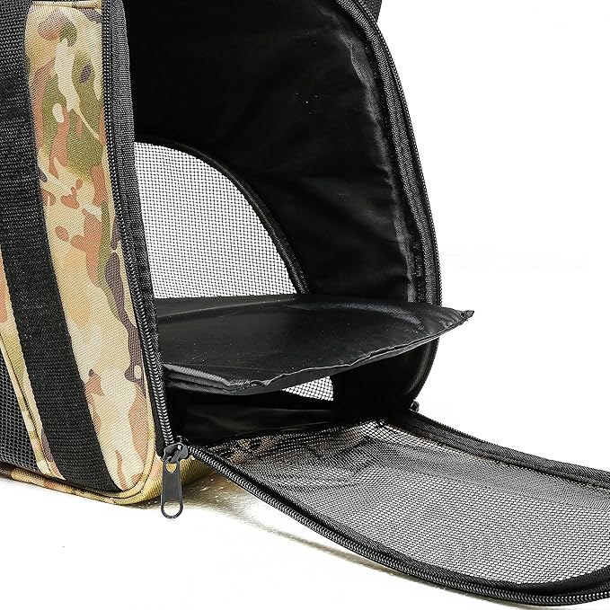 Pawer Soft-Sided Pet Carrier for Cat and Small Dog,Desert Camouflage Pattern,Medium Size,Washable Cloth Airline Approved Travel Tote,with 2 Mesh Opens and a Strap for Carry,Multiple Colors Available