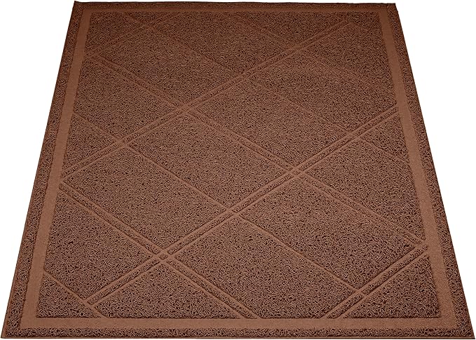 Amazon Basics Less-Mess Cat Litter Box Mat,24" x 35",Unscented,Brown,(Pack of 10)