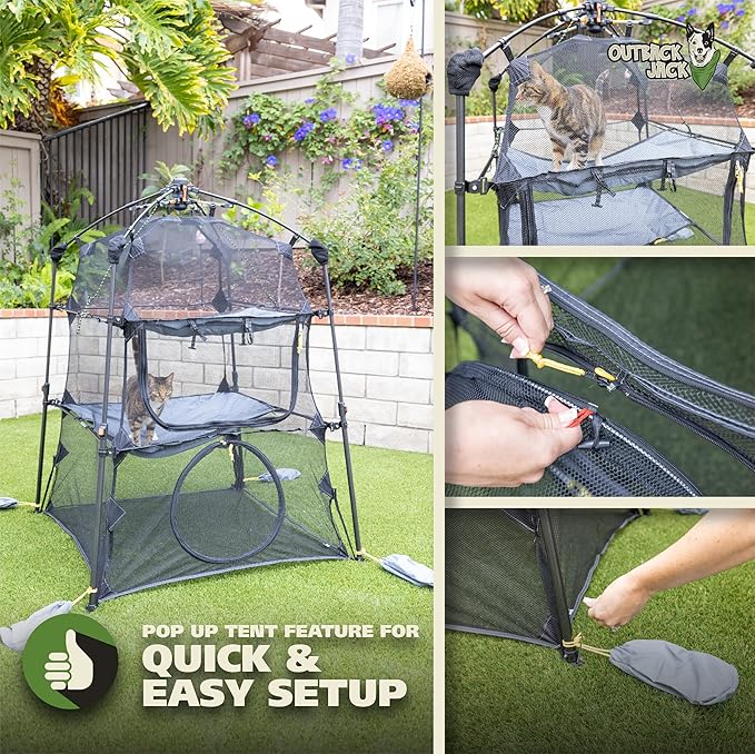Outback Jack Catio Outdoor Cat Enclosure, (Kitty Katio) for Indoor Cat or Multiple Cats - Portable Tent, Play Tent for Cats, Catio, Outside Enclosure
