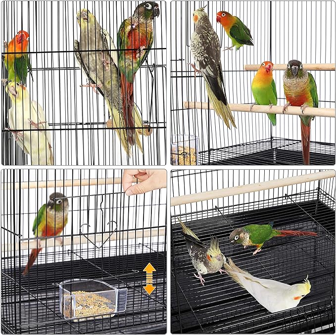Yaheetech 30‘’ Flight Bird Cage Stackable Design for Small and Medium Birds with Slide Out Tray and Bottom Grate Budgies Cockatiels Lovebirds Canaries Parakeet Cage