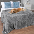 PetAmi Dog Blanket for Large Dogs Grey, Fluffy Soft Sherpa Fleece for Puppy, Kitten, Cat, Calming Pet Throw for Bed, Washable Sofa Couch Cover, X-Large 60x80