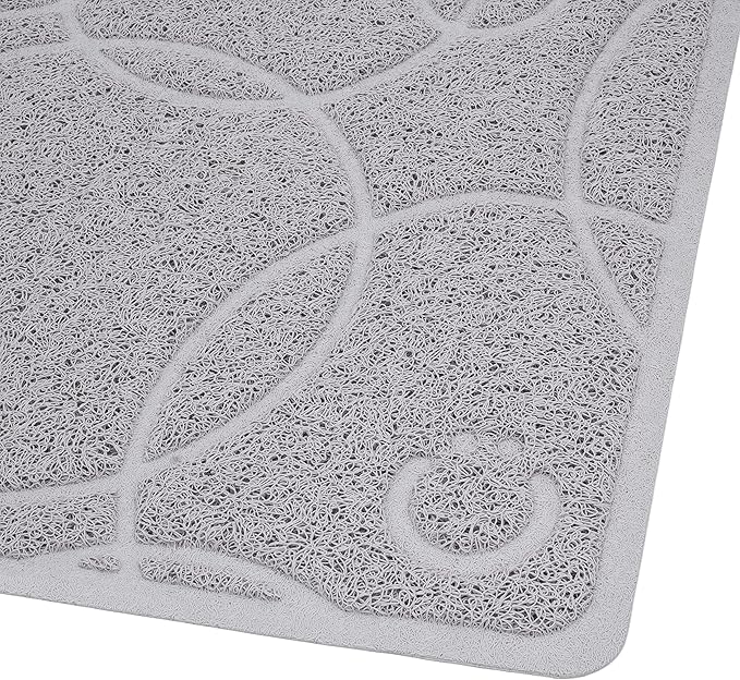 Ubbi Pet Cat Litter Mat, Non-Slip Litter Trapping Mat for Litter Box Area, Easy-Clean Floor Protection, Modern Design, Gray